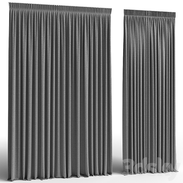 Curtains 2 positions 3DS Max - thumbnail 1