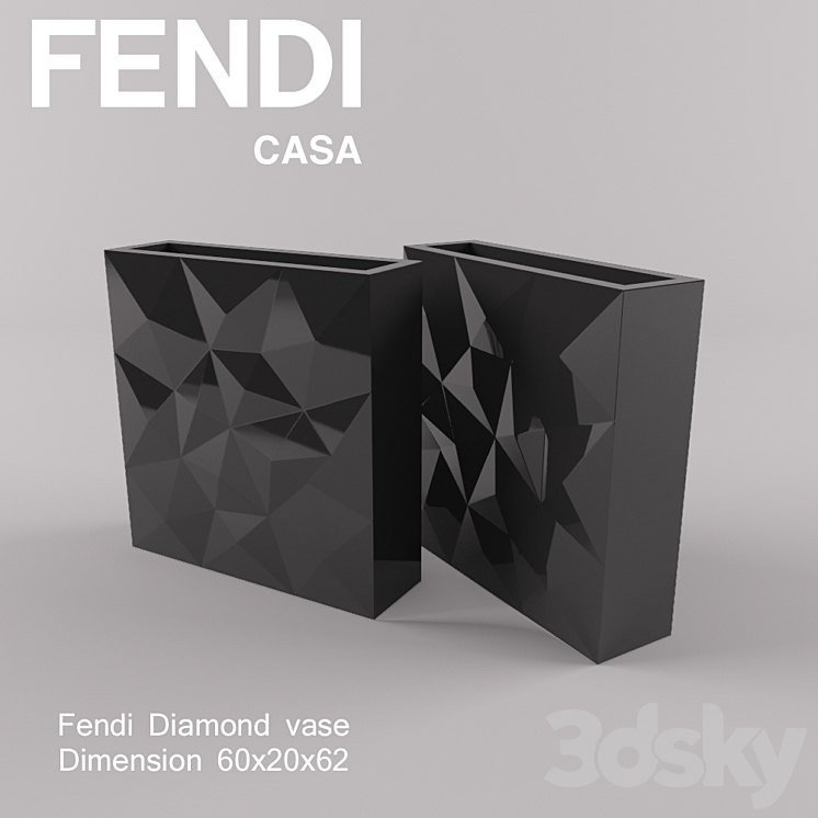 Fendi Diamond Vase 3DS Max - thumbnail 1