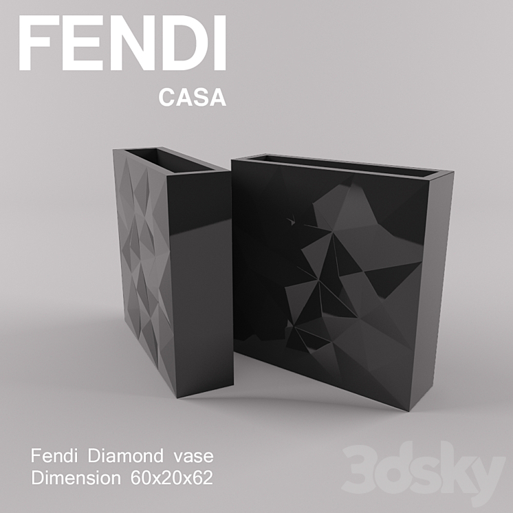 Fendi Diamond Vase 3DS Max - thumbnail 2