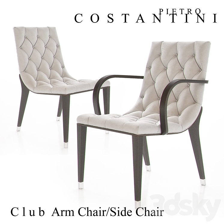 Constantini Pietro Club Armchair and Sidechair 3DS Max - thumbnail 1