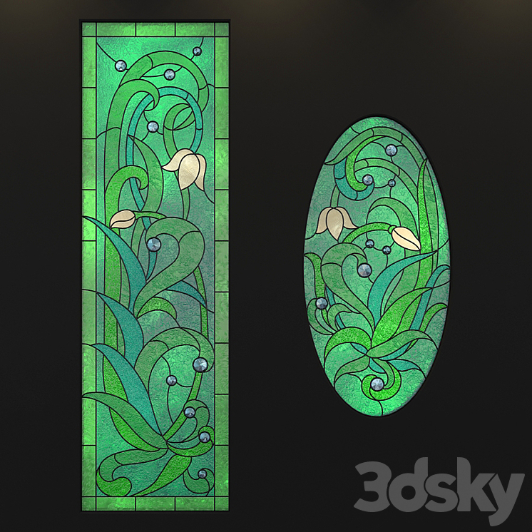 Stained-glass windows a set of 3D Model