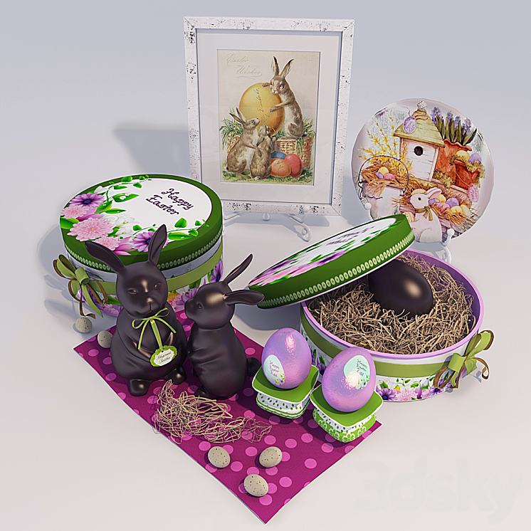 Set decoration "Easter happy" 1 3DS Max - thumbnail 1