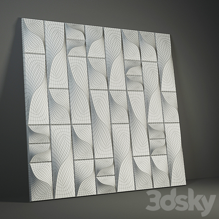 Gypsum 3D panel "Vertical" 3D Model