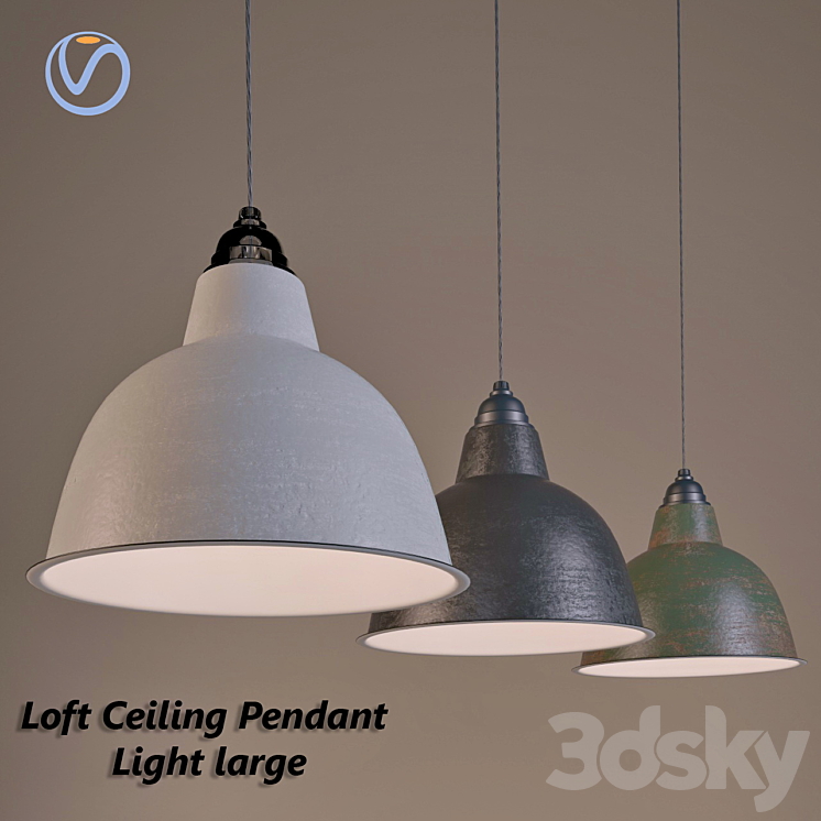 Loft Ceiling Pendant Light Large 3D Model