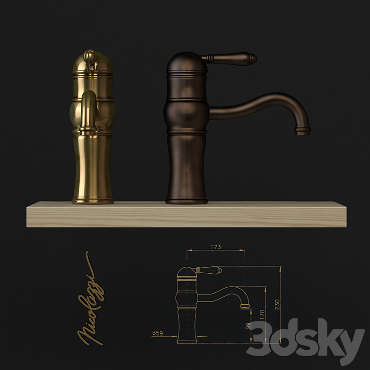 Basin Mixer Nicolazzi Aqua 3471 CR 76 3D Model