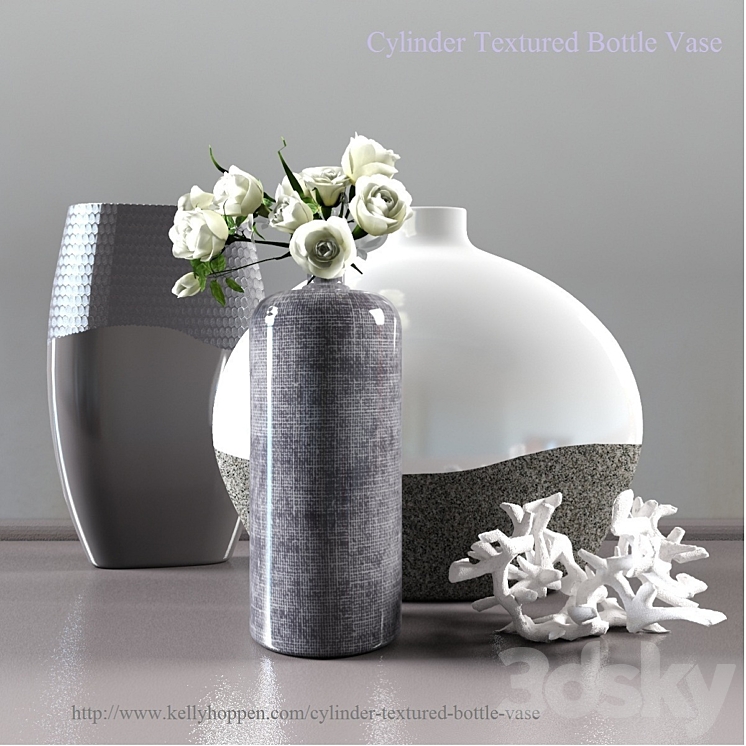 Cylinder Textured Bottle Vase 3DS Max - thumbnail 1