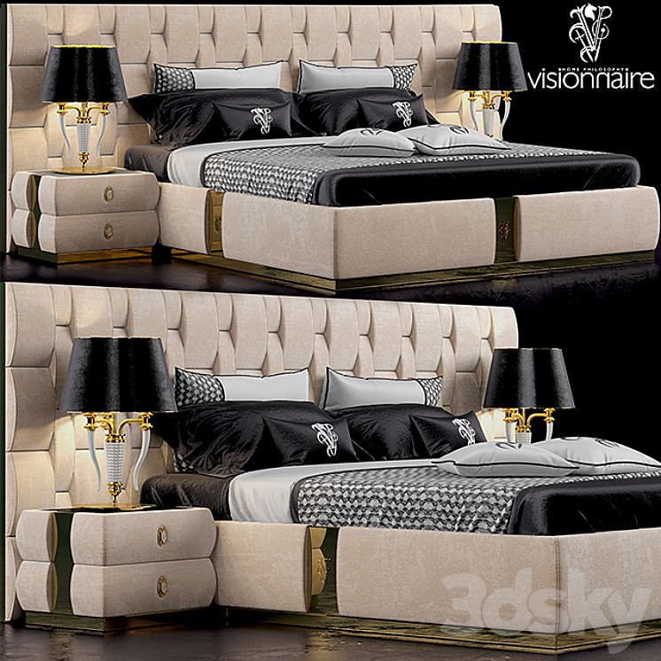 Bed visionnaire perkins 3DS Max - thumbnail 1