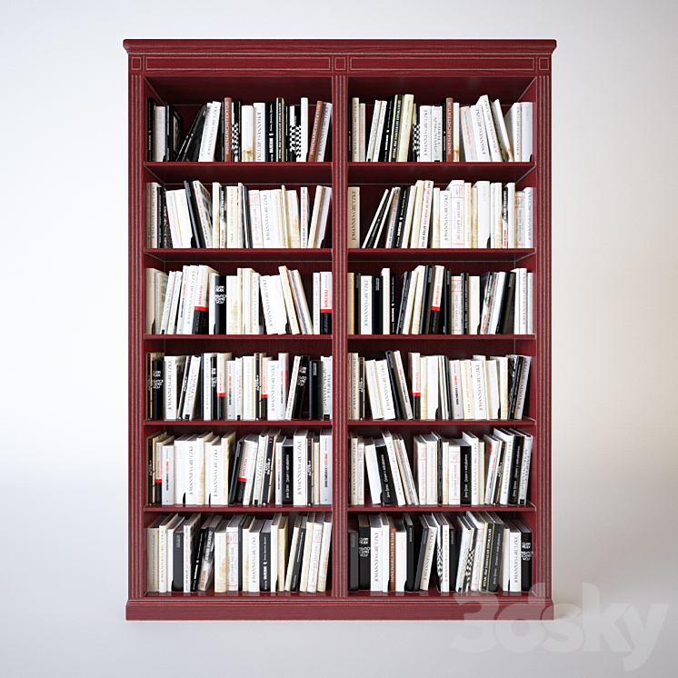 Shelves of books 3D Model