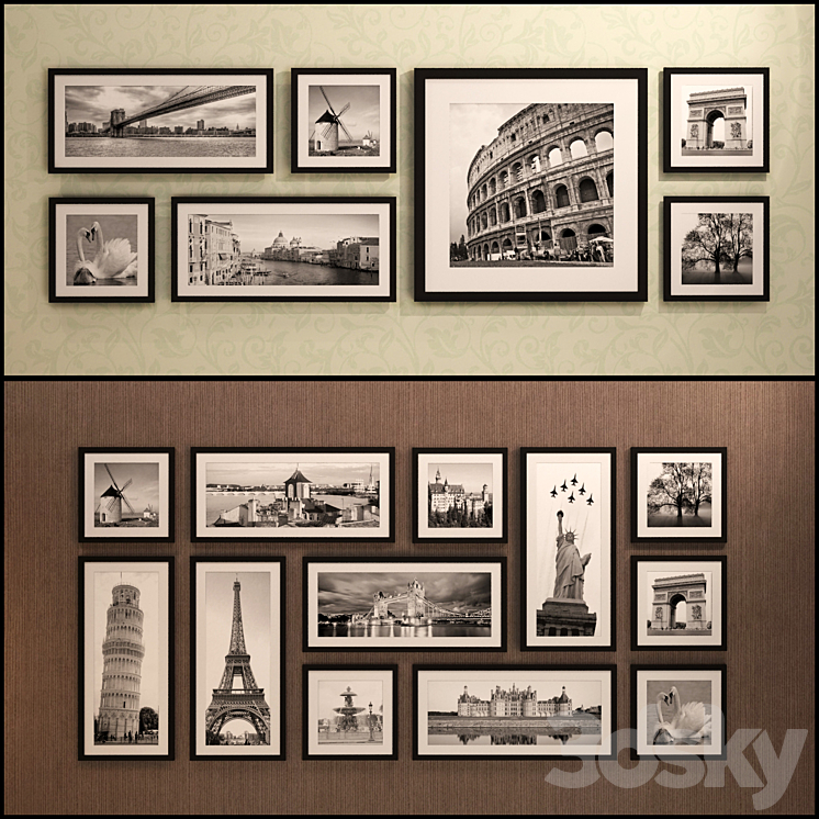 The picture in the frame: 20 pieces – 5 combinations (a collection of 15) Picture Frame 3DS Max - thumbnail 1