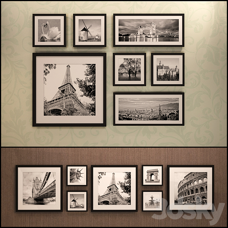 The picture in the frame: 20 pieces – 5 combinations (a collection of 15) Picture Frame 3DS Max - thumbnail 2