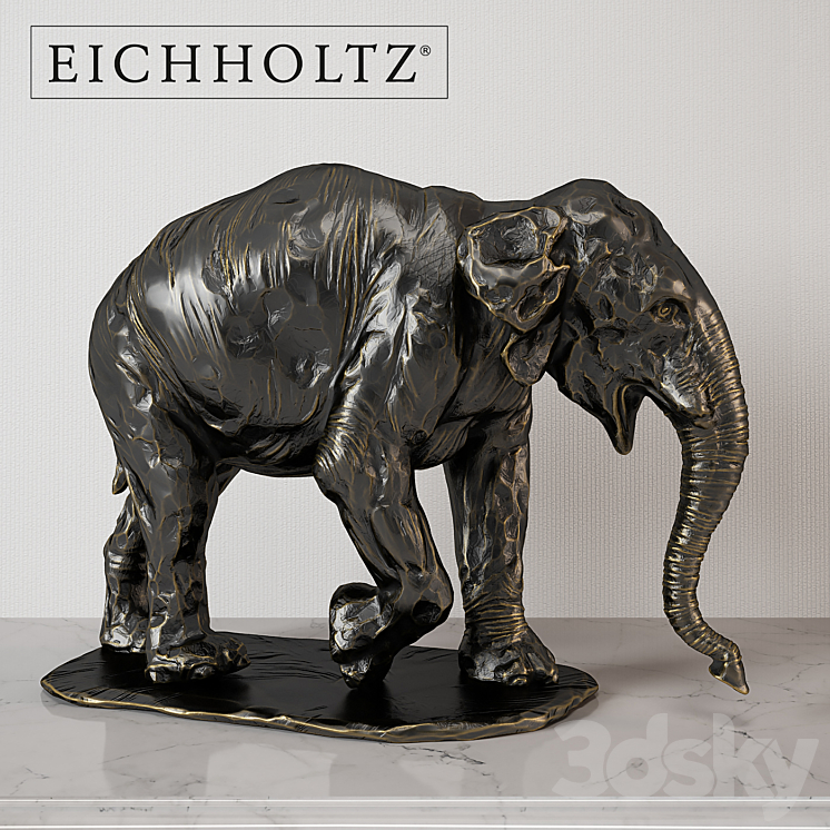 Eichholtz Elephant Bronze 3DS Max - thumbnail 1