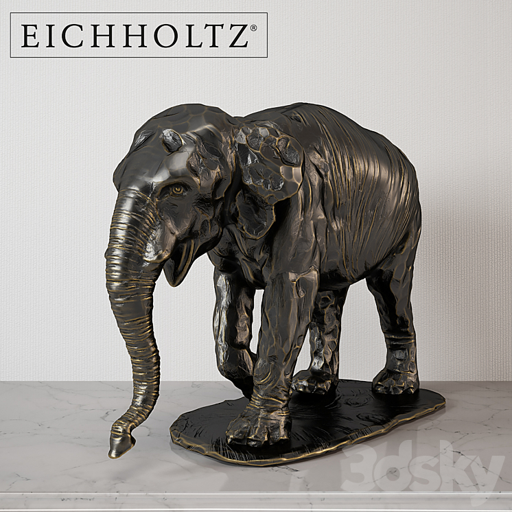 Eichholtz Elephant Bronze 3DS Max - thumbnail 2