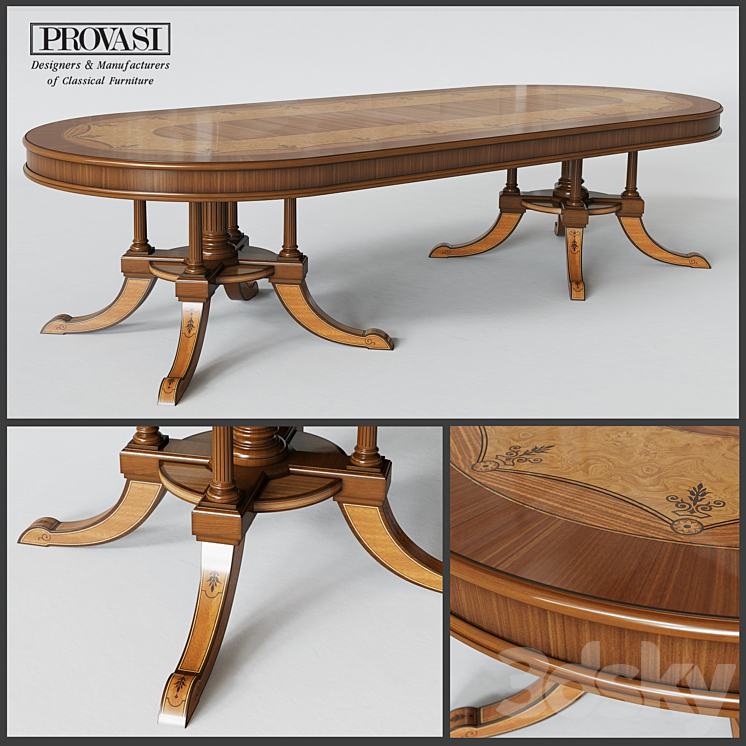 PROVASI 1213 Oval Table 3DS Max - thumbnail 1