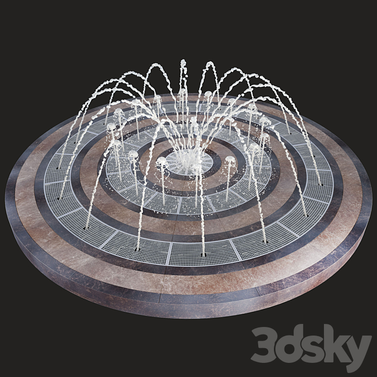 Round fountain dry 3DS Max - thumbnail 1