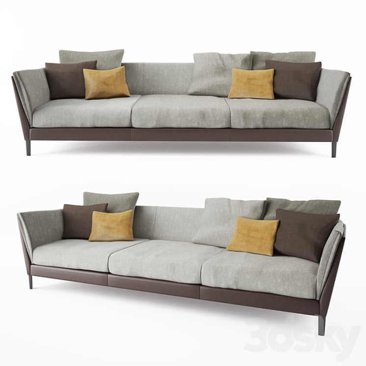 Poltrona Frau Bretagne Sofa 3-seater 3D Model
