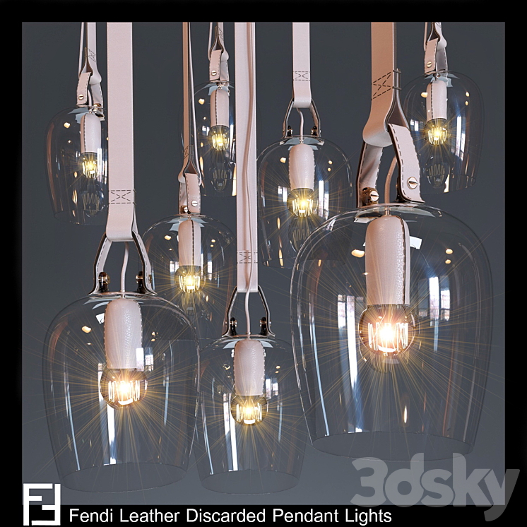 Fendi Leather Discarded Pendant Lights 3DS Max - thumbnail 1