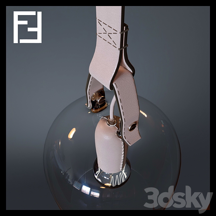 Fendi Leather Discarded Pendant Lights 3DS Max - thumbnail 2