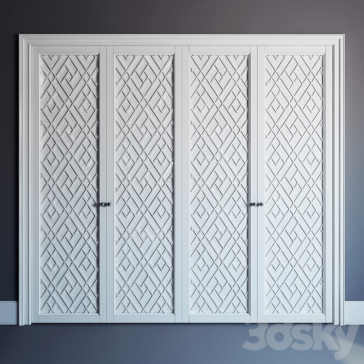 Built-in closet \\ fitted wardrobe 3DS Max - thumbnail 1