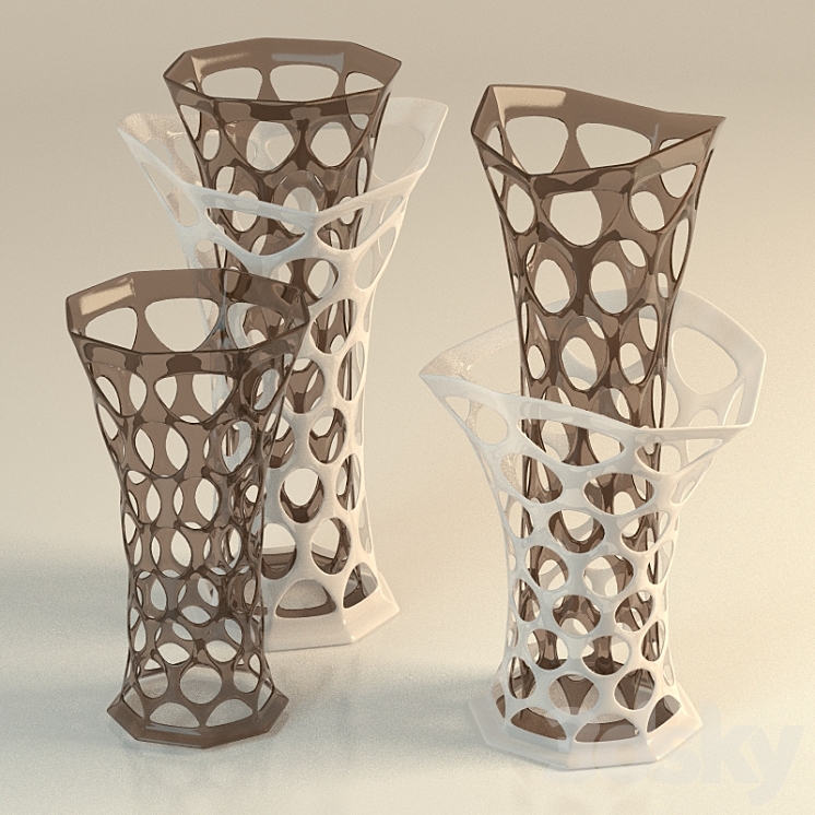 decorative vase in the holes 3DS Max - thumbnail 1