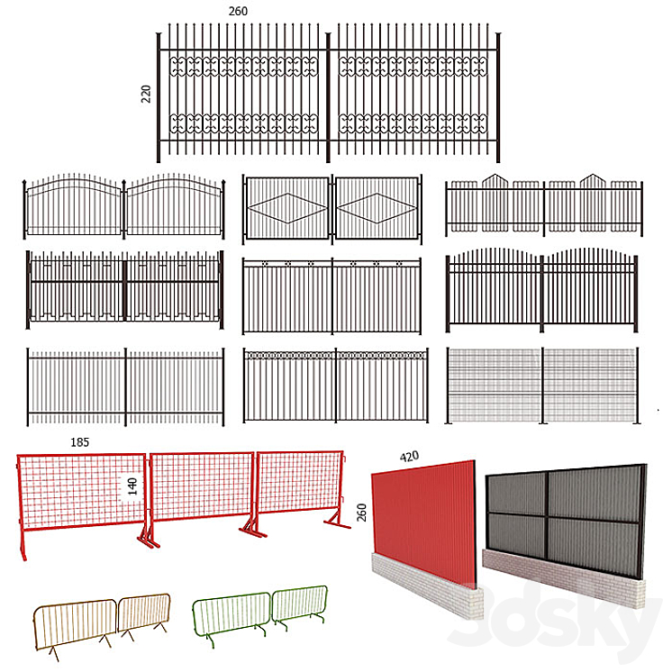 Fences barriers 3DS Max - thumbnail 1