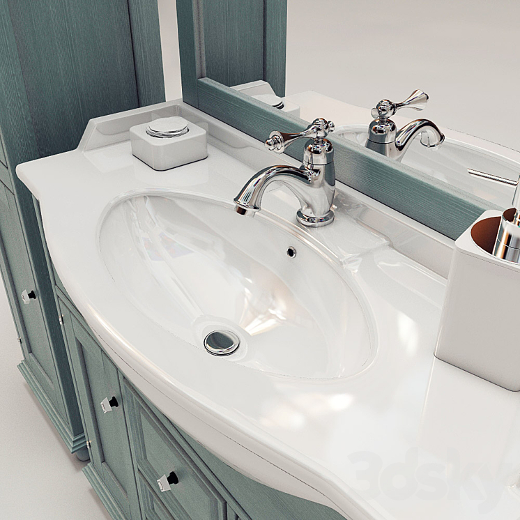 Bathroom furniture STAR 95 cassetti centrali 3DS Max - thumbnail 2