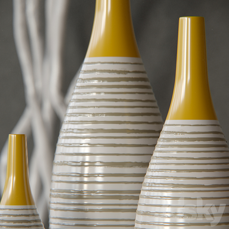 Andean Multi Glaze Vases 3D Model