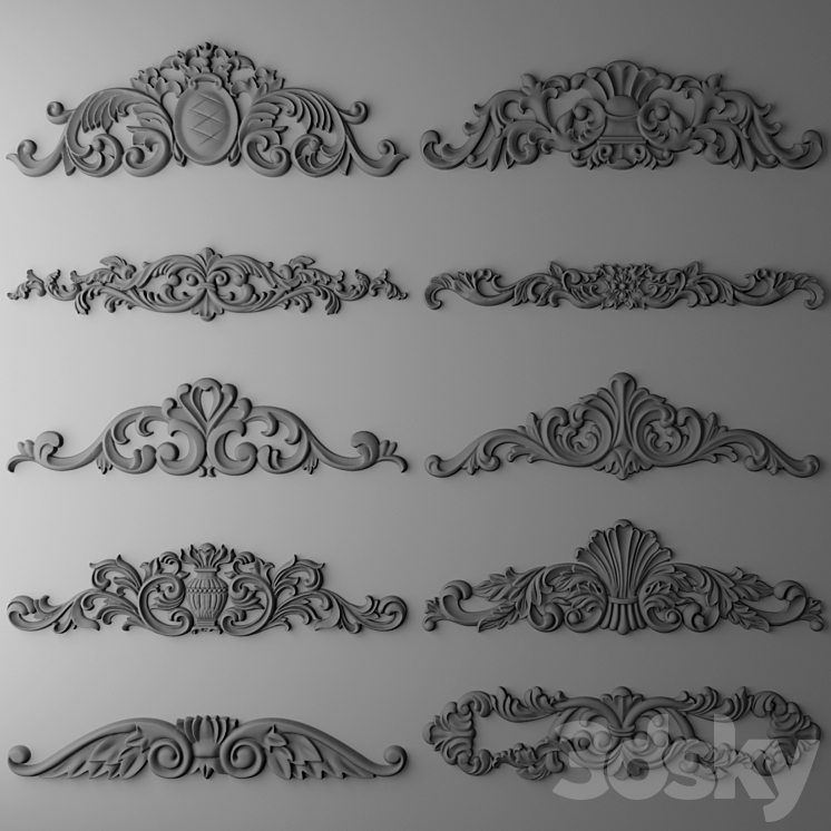 Stucco. Set. 3D Model
