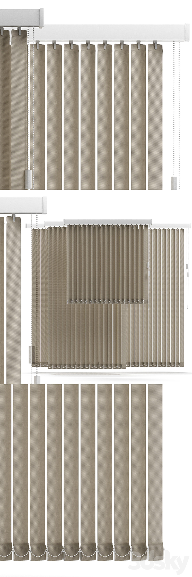 [3DSKY] VERTICAL BLINDS 3D Model NEW UPDATE 2023