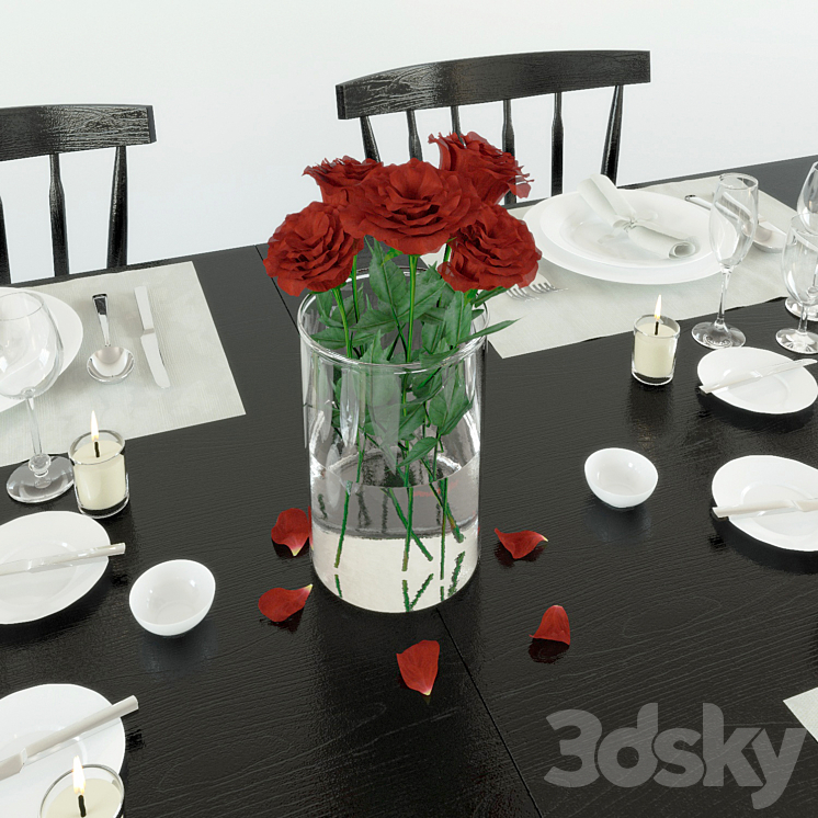 Wolcott extention dining table 3D Model