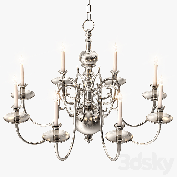 1stdibs 18th Century Style Two Tier Chandelier 3DS Max - thumbnail 2