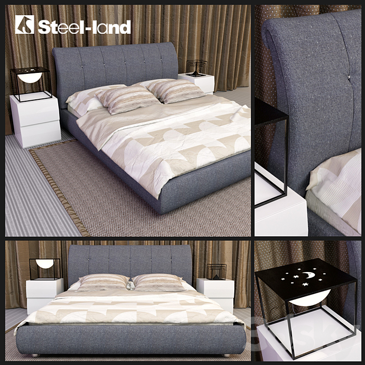 Bed Steel-Land AP-P155 3DS Max - thumbnail 1