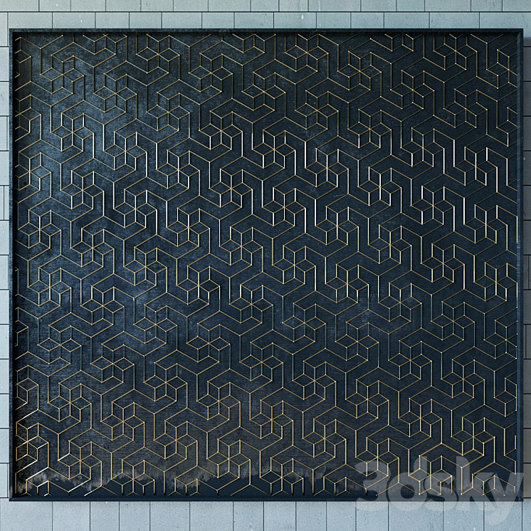 Decor for wall. Panel. 3D 3DS Max - thumbnail 1