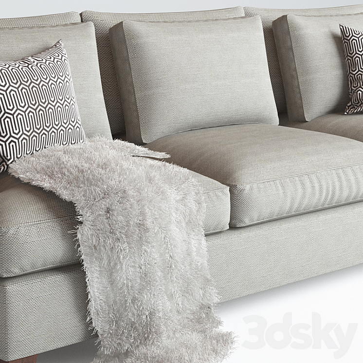 Baker Loose Back Sofa Barbara Barry No. 830-86 3D Model