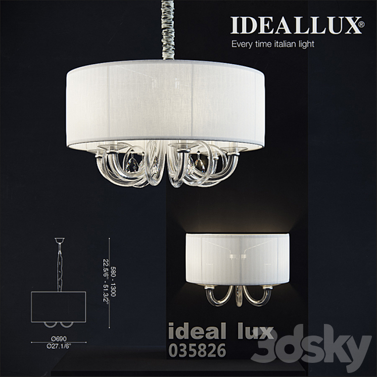 Ideal Lux – Swan 035 826 SP6 3DS Max - thumbnail 1