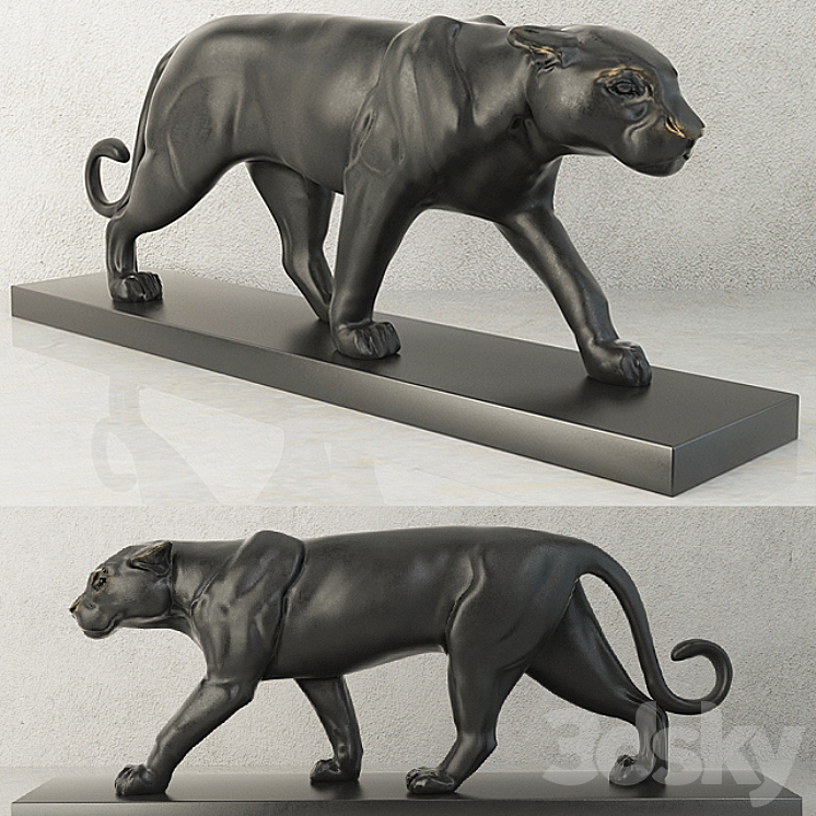 Eichholtz panther on marble 3DS Max - thumbnail 2