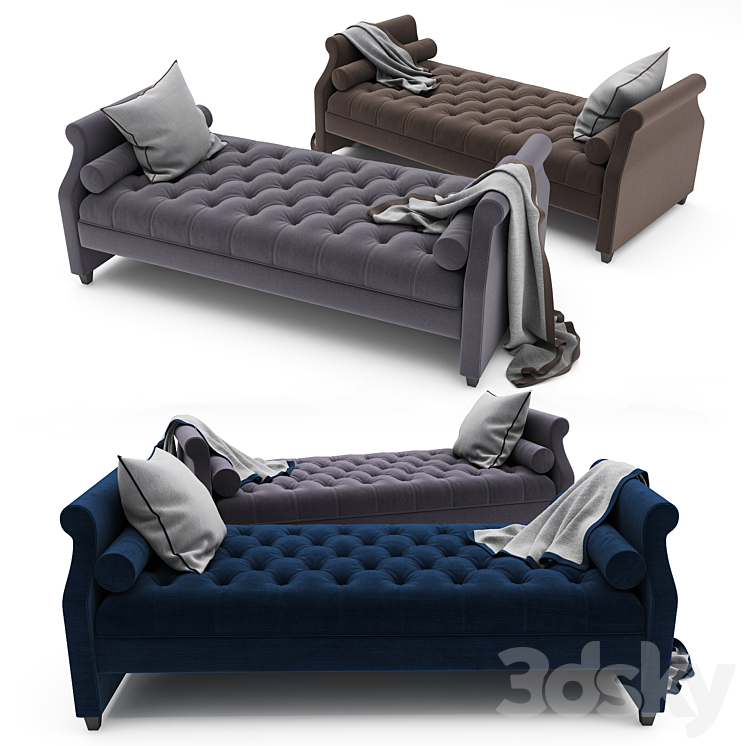 Tufted Sofa Bed 3DS Max - thumbnail 1