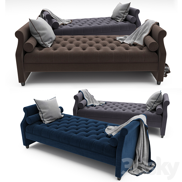 Tufted Sofa Bed 3DS Max - thumbnail 2