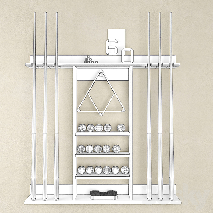Cue Stick Storage Rack - Pottery Barn 3D Model
