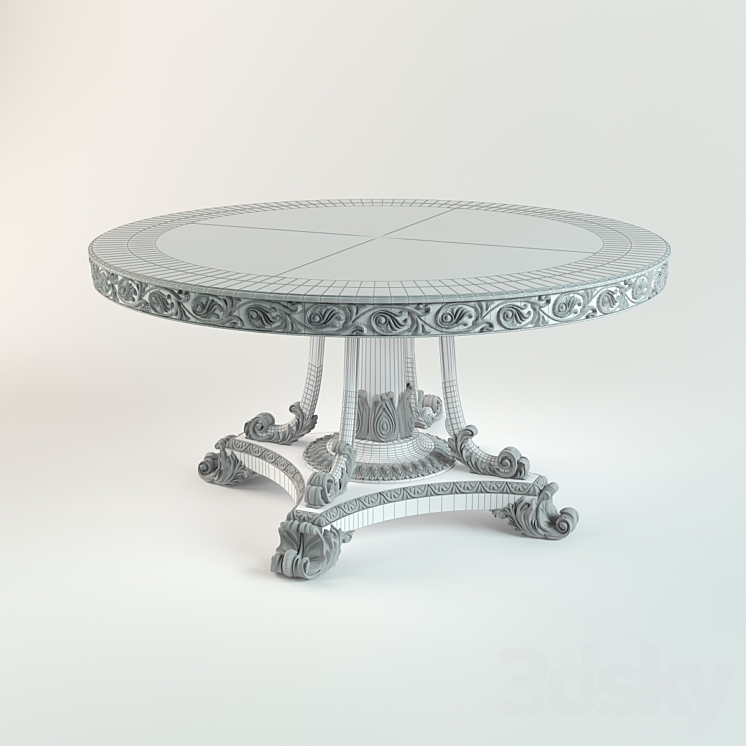 Classical Round Table 3DS Max - thumbnail 2