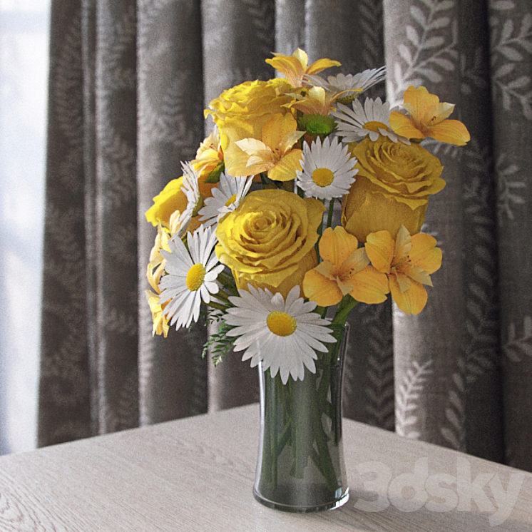 Flowers in a vase 3D Model