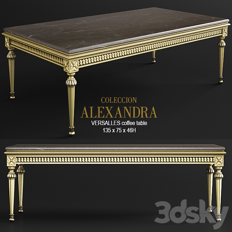 VERSALLES coffee table 3DS Max - thumbnail 1