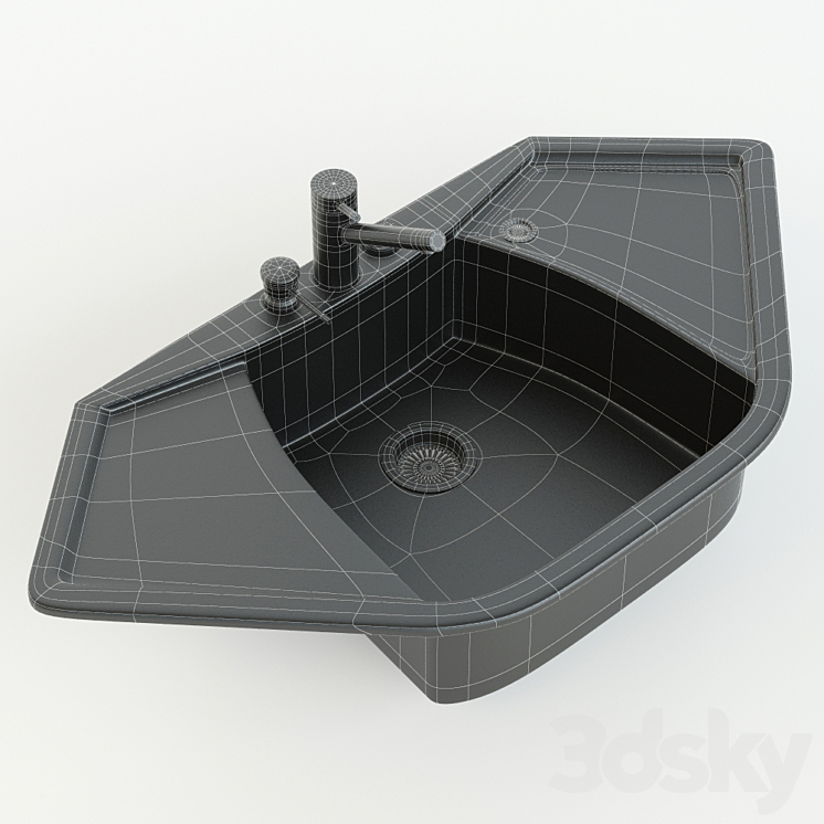 Corner sink Corax 3D Model