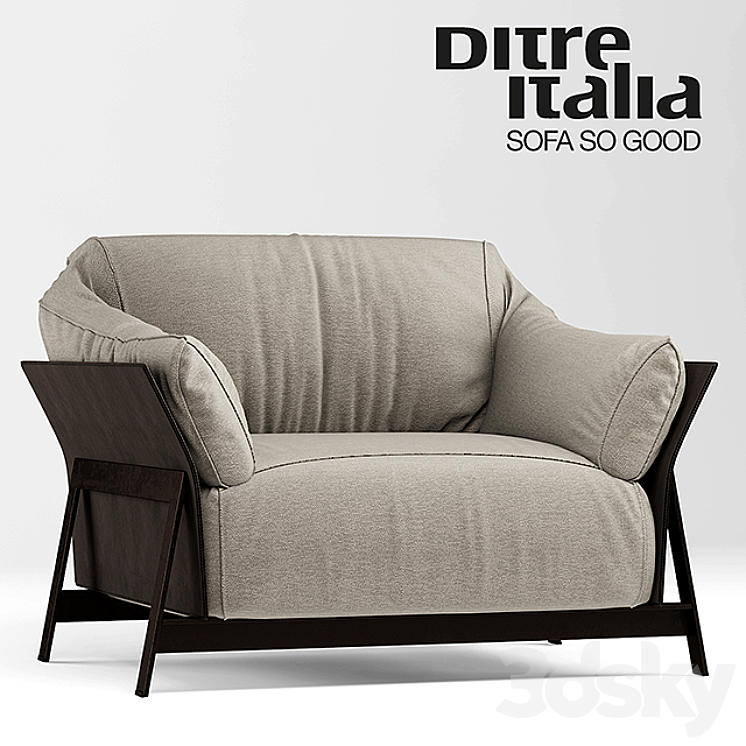 Sofa and chair kanaha ditre italia 3DS Max - thumbnail 2