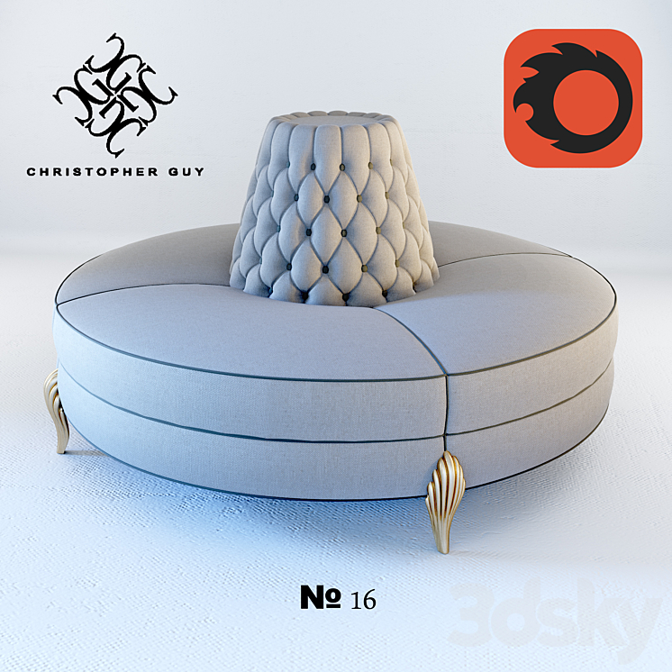 Bench Christopher Guy №-16 3DS Max - thumbnail 1