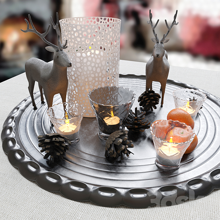 Decorative Christmas set. 3D Model