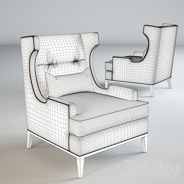 Baker_Westminster Wing Chair No. 6572C 3D Model