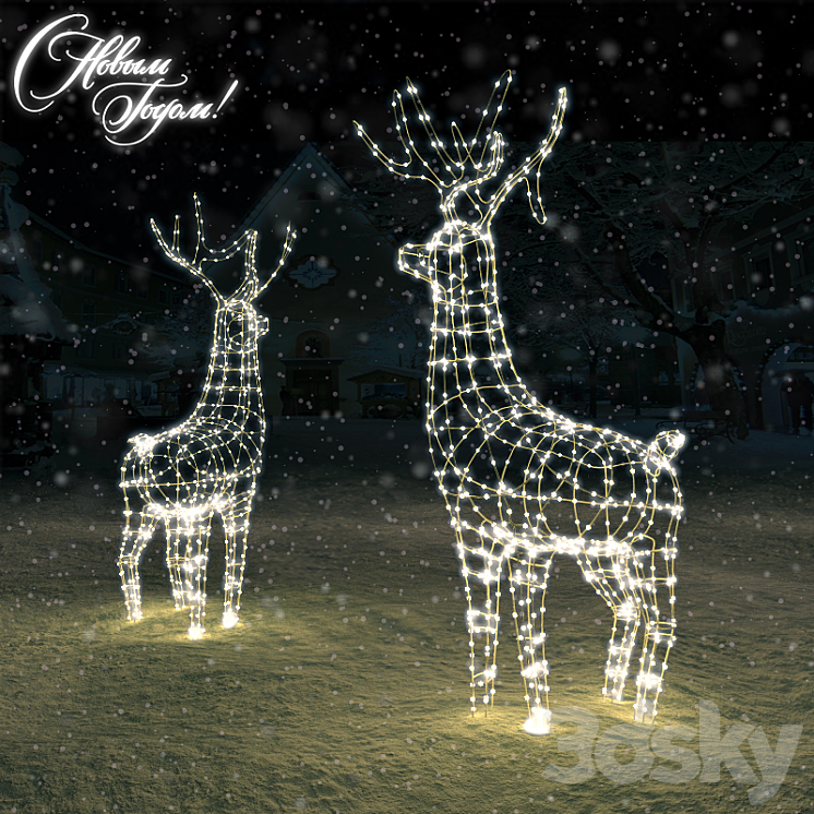 New Year deer 3D Model