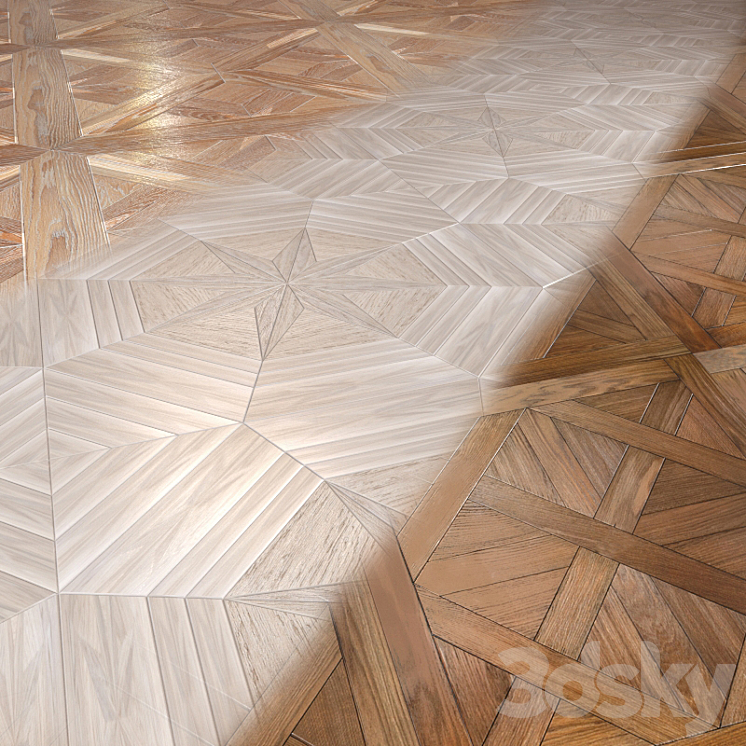 Modular flooring 2 (3 types) 3D Model