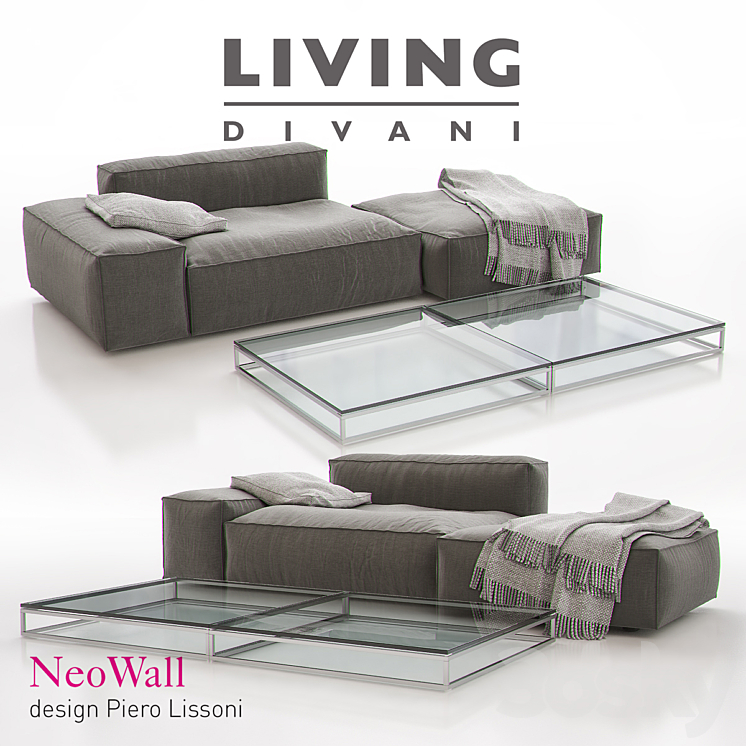 LIVING DIVANI – NEOWALL Sofa Composition II 3DS Max - thumbnail 2