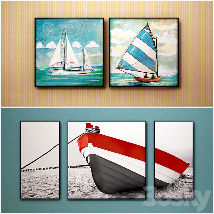 The picture in the frame: a collection of 45 Marine theme 3D Model